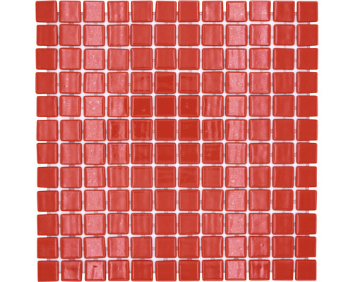 Glasmozaïek VP25808PUR Quadrat ECO LISOS red 25 PUR 31,6x31,6cm Vierkant mozaïektegelnet met kleine vierkante steentjes