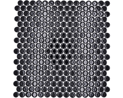 Keramisch mozaïek Dots 890N Dots uni zwart glanzend 32x30,5cm