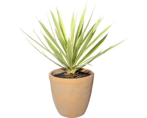 Kunstplant Yucca groen crème in pot H 45 cm
