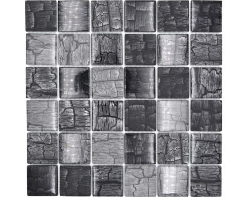 Glasmozaïek XCM PF88 Quadrat Crystal Petrified Forest grijs 30x30cm