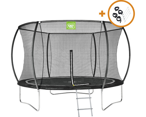 EXIT Trampoline Black Edition met veiligheidsnet en verankering, Ø 305 cm