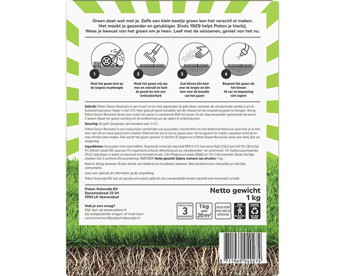 Pak met informatie over het gebruik van gazonzaden