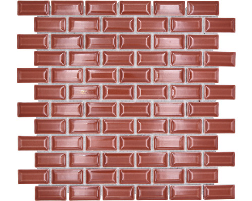 Keramisch mozaïek CBR 112 Brick Bond Diamond uni rood 30x30cm