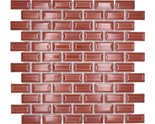 Keramisch mozaïek CBR 112 Brick Bond Diamond uni rood 30x30cm Mosaïektegel in baksteenvorm voor wanddecoratie