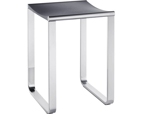 Moderne kruk met zitting en verchroomd metalen frame