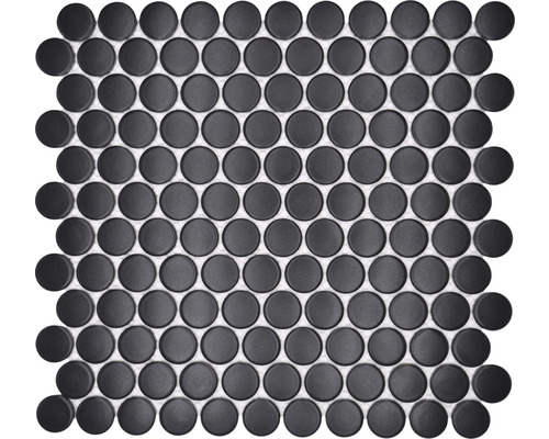 Keramisch mozaïek Dots 92G Dots uni zwart mat 31,2x33cm