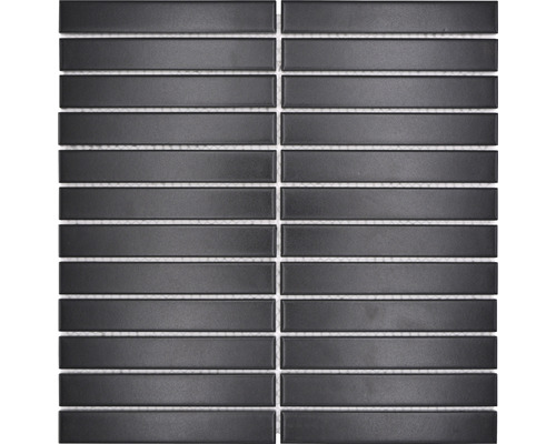 Keramisch mozaïek CG ST 260 Blokjes uni zwart mat 29,6x30cm Mozaïektegel met langwerpige, rechthoekige elementen