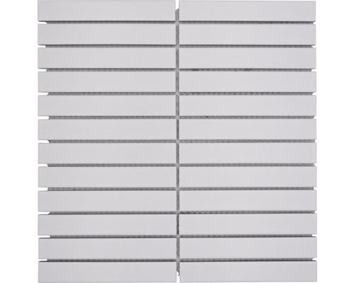 Keramisch mozaïek CG ST 220 Blokjes uni wit mat 29,6x30cm Keramische mozaïektegel met staafjespatroon
