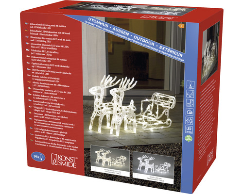 Konst Smide LED decoratie rendierslee met 84 LEDs, verpakking
