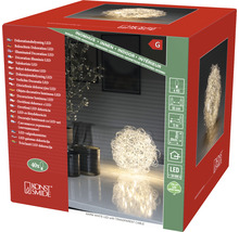Verpakking van een LED-decoratielamp voor binnenshuis met warm wit licht en transparante kabel