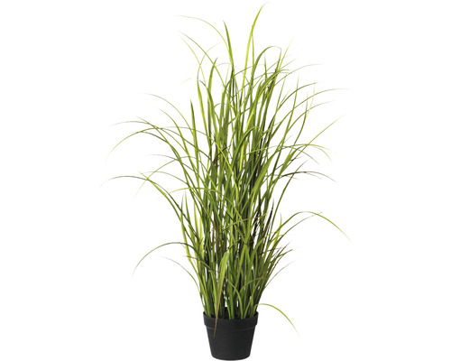 Kunstplant Siergras groen in pot H 120 cm