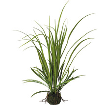 Kunstmatige groene plant met lange bladeren en wortelkluit.