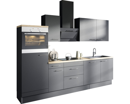 OPTIFIT Keukenblok zonder apparatuur Ingvar420 antraciet mat 270x60 cm