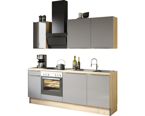 OPTIFIT Keukenblok met apparatuur Linus984 antraciet mat 210x60 cm OPTIFIT Keukenblok met apparatuur Linus984 antraciet mat 210x60 cm