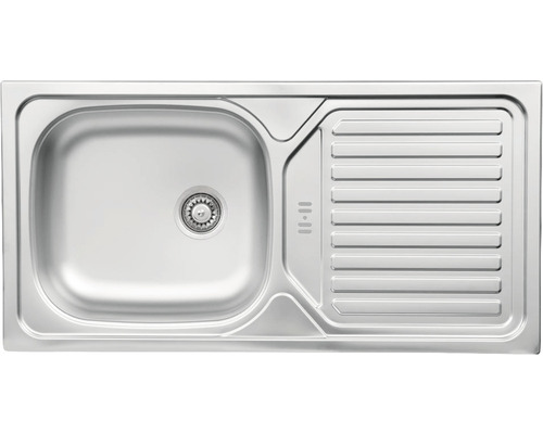 Spoelbak van roestvrij staal met afdruiprek