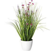 Kunst weidebloemen in witte pot