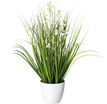 Kunstplant met witte bloemen in pot