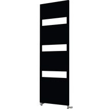 Zwarte badkamerradiator met drie horizontale openingen