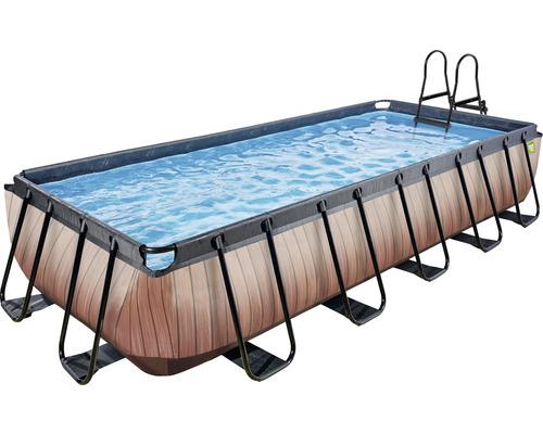 EXIT Wood zwembad met filterpomp - bruin 540 x 250 x 100 cm