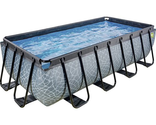 EXIT Stone zwembad met zandfilterpomp - grijs 400 x 200 x 100 cm