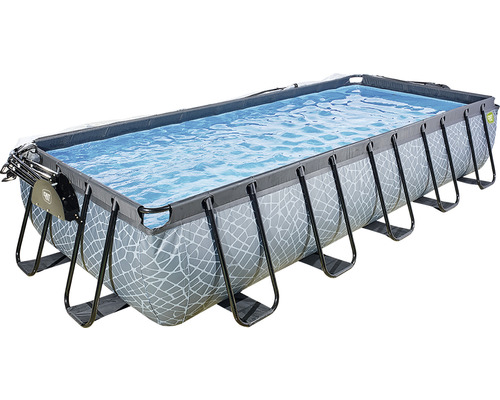 EXIT Stone zwembad met overkapping en zandfilterpomp - grijs 540 x 250 x 100 cm