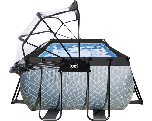 Rechthoekig zwembad met afdekking en frameconstructie