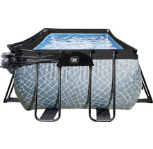 Rechthoekig zwembad met frame en water