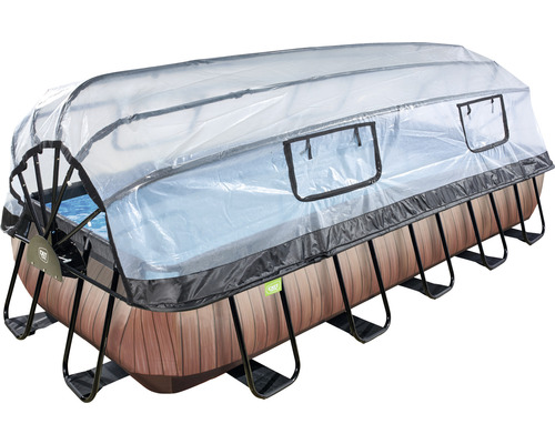 Rechthoekig zwembad met zwembadoverdekking