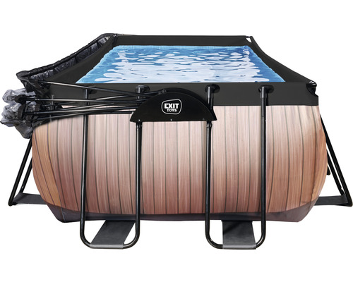 Rechthoekig zwembad met frame en afdekking