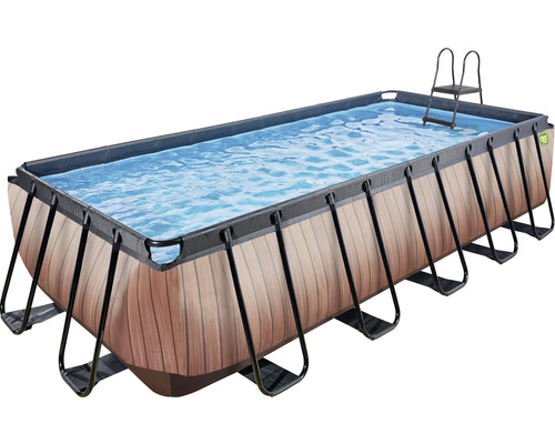 Rechthoekig opzetzwembad met ladder