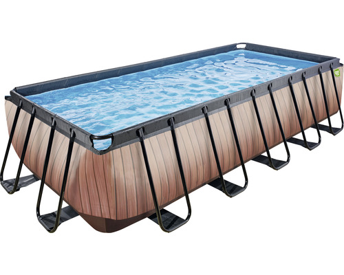 EXIT Wood zwembad met filterpomp - bruin 540 x 250 x 122 cm