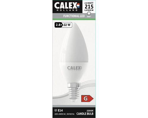 CALEX LED Kaarslamp E14/2,8W warmwit mat