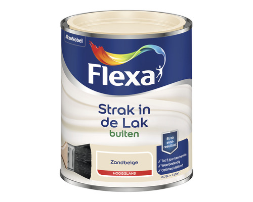 FLEXA Strak in de lak buitenlak hoogglans zandbeige 750 ml