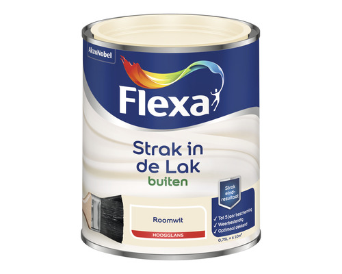 FLEXA Strak in de lak buitenlak hoogglans roomwit 750 ml