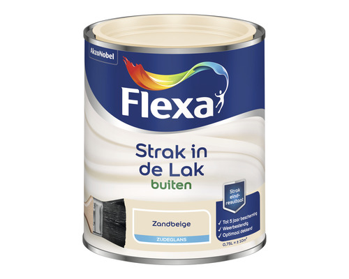 FLEXA Strak in de lak buitenlak zijdeglans zandbeige 750 ml Flexa lakverf voor buiten in zandbeige blik