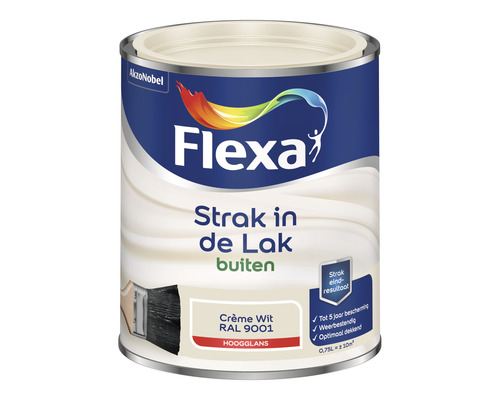FLEXA Strak in de lak buitenlak hoogglans RAL 9001 750 ml