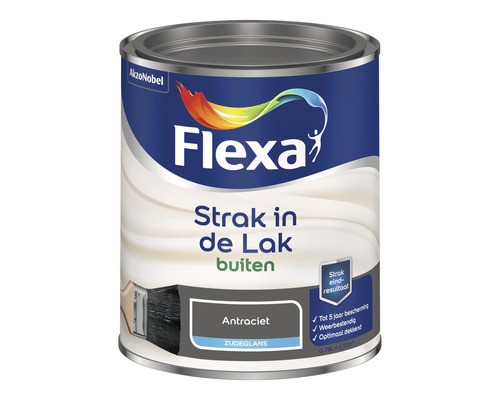FLEXA Strak in de lak buitenlak zijdeglans antraciet 750 ml