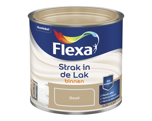 FLEXA Strak in de lak binnenlak zijdeglans goud 250 ml Flexa lakblik voor binnen, goud