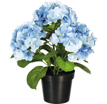 Kunstplant Hortensia blauw in pot H 32 cm