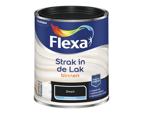 FLEXA Strak in de lak binnenlak zijdeglans zwart 750 ml Flexa lakverf zwart zijdeglans blik voor binnen