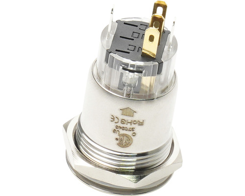 Metalen drukknop met bevestigingsmoer