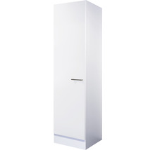 Witte hoge kast met deur en handgreep.