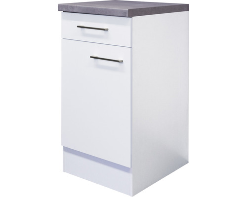 FLEX WELL Onderkast met schuiflade en draaideur Varo wit 40x60x86 cm Onderkast met lade en deur voor de keuken