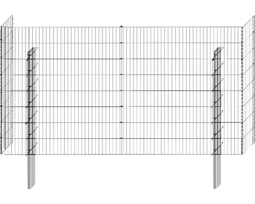 Draadhekaanzicht met hekpalen