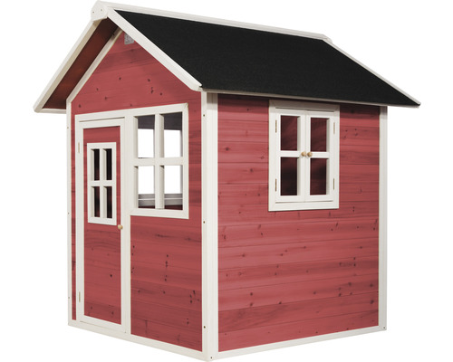 Houten speelhuis met deur en ramen