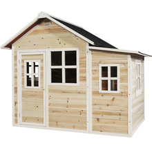 Houten speelhuis met deur en ramen