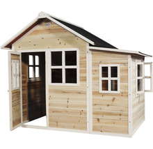 Houten speelhuis met deur en ramen