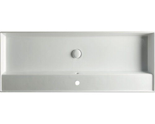 Rechthoekige keramische wastafel met afvoer