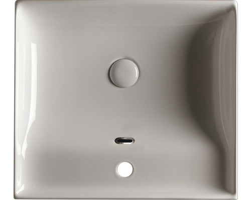 Keramische wastafel in vierkante vorm met afvoergarnituur