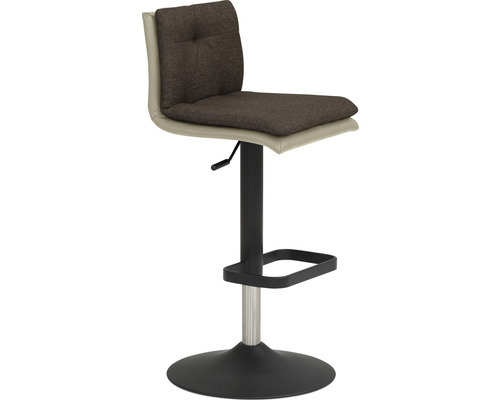 Barkruk met voetsteun en gestoffeerde zitting